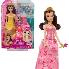 Toptan Budur Disney Prensesi Oyuncakları, 2 Farklı Görünüme Sahip Belle Bebek, 9 Aksesuar, Takılıp Çıkar