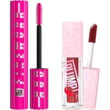 Toptan Budur Lash Sensational Firework Maskara ve Lifter Plump Dudak Parlatıcısı - 006 Hot Chili Makyaj Seti