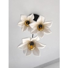 Dream Mode Fleura 3'lü Çiçek Tasarımlı Sarkıt Avize | Modern Bohem Dekoratif Tavan Aydınlatması | E27 | Oturma Odası, Salon ve Yemek Masası Avizesi