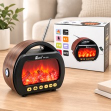Akıllı Bayi Fenerli Şömineli Bluetooth Radyo Hoparlör (Am/fm/sw, Usb/type-C, Tf)