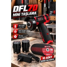 DFL70 12V 2.0AH Çift Akülü Mini Taşlama Makinesi 76 mm Disk 10 Adet Taş Hediyeli