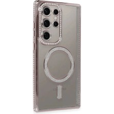 Filizora Digital Market Samsung Galaxy S24 Ultra Kılıf Joke Simli Magneticsafe Kılıf - Pembe
