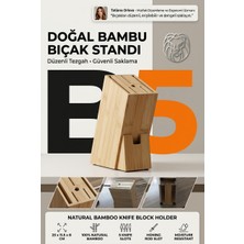 Transformacion Eğimli Doğal Bambu Bıçak Bloku Masat Yuvalı Tezgah Üstü Şef Bıçak Standı Takozu 723778