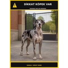 Ti Play Dikkat Köpek Var Danua Görselli Pvc Uyarı Levhası 21X30CM