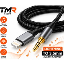 Tmr Store Lightning To 3.5mm Aux Ses Kablosu 1 Metre – iPhone ve iPad Uyumlu Audio Kablo