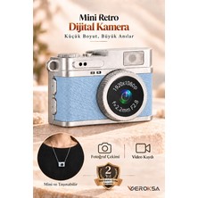 Veroksa Cmr-35 Mini Retro Dijital Fotoğraf Makinesi, Selfie Video Vlog Kamerası, 1080P Video Kamerası, Ekranlı Usb-C Şarjlı