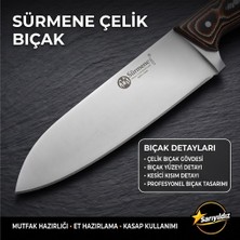 Sarıyıldız Sürmene Çelik Verzalit Kabze Profesyonel Mutfak ve Kasap Bıçağı - Et Hazırlama, Dilimleme ve Doğrama Için Paslanmaz Dayanıklı Şef Bıçağı