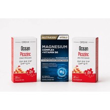 Nutraxin Magnesium Complex Gıda Takviyesi, 60 Tablet ve 2 x Ocean Picozinc 30 Tablet Avantajlı Paket