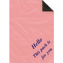 Svs Etiket Plastik Hello This Pack Is For You Baskılı Cepsiz Gül Kurusu Kargo Poşeti - 25X30+5 / 500 Adet