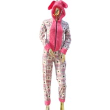 fiyakamstore Sude Polar Şapkalı Tulum Pjama Takım
