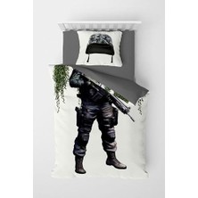 Toptan Budur Asker 3D Pamuk Saten Çocuk Nevresim Takımı 160X220, MONOHOME9833