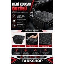 Fark Shop Citroen Zx Model Ile Uyumlu Özel Üretim Kolçak Örtüsü Siyah Deri ve Beyaz Dikişli