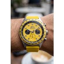 Slazenger Sportif Sarı Erkek Kol Saati | 44 mm Çelik Kasa, Silikon Kordon