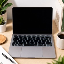 Str Store MacBook Klavye Koruyucu A1534 A1708 Uyumlu Türkçe F Baskılı Silikon Klavye Koruyucu Uk Enter Siyah
