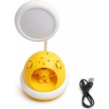 Toptan Budur Sevimli Köpek Figürlü LED Masa ve Gece Lambası, Yıldız Desenli, USB Girişli, Fişli, Ayarlana