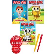 Bookalemun Yayınevi Alfa Kalem+ Kolektif 3 Kitap Set (Koca Göz Boyama - Çiftlik Hayvanları+Koca Göz Boyama –sevimli