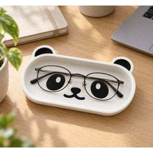Nakama-Co Panda Figürlü Gözlük Standı ve Gözlük Tutucu – Dekoratif Masaüstü Organizer, Ofis ve Komodin Düzenleyici Siyah Beyaz
