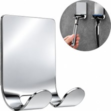 Str Store Paslanmaz Çelik Metal Banyo Jilet ve Traş Bıçağı Tutucu, Kendinden Yapışkanlı, Çift Askılı, Delme Gerektirmez, Su Geçirmez, Nemli Ortama Dayanıklı, Fayans, Mermer, Cam, Ahşap Uyumlu