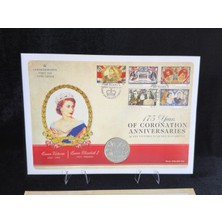 Öztürk Koleksiyon 2013 Tristan Da Cunha £5 – 175 Years Of Coronation Anniversaries – First Day Coin Cover – Sadece 995 Adet