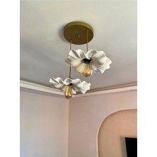 Dream Mode Nest 2'li Bohem Çiçek Sarkıt Avize | Modern Salon, Yemek Masası, Mutfak Adası Aydınlatması | E27