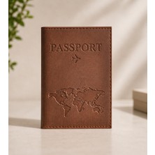 Silpus Deri Pasaport Kılıfı Cüzdanı Kahverengi