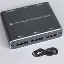 Str Store CR60 3 Port 8k Displayport Bi-Directional Switch – 8K@60Hz / 4K@144Hz / 1080P Çift Yönlü Dp Anahtarlayıcı ve Ayırıcı