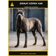 Ti Play Dikkat Köpek Var Cane Corso Görselli Pvc Uyarı Levhası 35X50CM