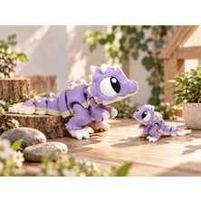 WOBBI MAX Mor Dino Hareketli Oyuncak – 1 Adet – 14 cm 3D Baskı