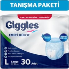 Trendexa Giggles Yetişkin Emici Külot Bez Büyük Boy (Large) Bel Ölçüsü 100-150 cm Islaklık Göstergeli - 1 Paket 30ADET