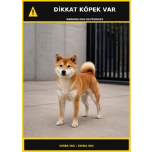 Ti Play Dikkat Köpek Var Shiba Inu Görselli Pvc Uyarı Levhası 50X70CM