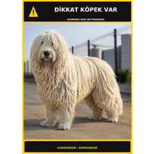 Ti Play Dikkat Köpek Var Komondor Görselli Pvc Uyarı Levhası 35X50CM