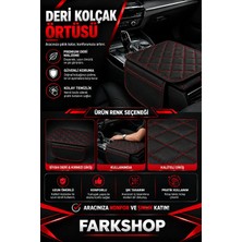Fark Shop Bmw 120 Serisimodel Ile Uyumlu Özel Üretim Kolçak Örtüsü Siyah Deri ve Kırmızı Dikişli