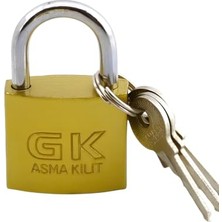 Toptan Budur Sarı 38 mm 3 Asma Kilit Anahtarlı Halka Kapı Sandık Kutu Kilidi Tosba Kilit