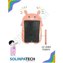Toptan Budur Pembe 8.5 Inç Tavşan Figürlü LCD Çizim ve Yazı Tableti