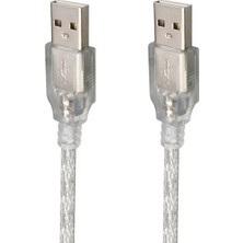 Hubrendy Sh Powermaster USB Erkek-Erkek Şeffaf Kablo 5 Metre