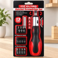 Akıllı Bayi 13 Parça Cırcırlı Tornavida Bits Seti (Cr-V, Silikon Sap, Manyetik) Aby