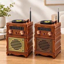 TKÇ Retro Radyo Hoparlör Am Fm Sw Bluetooth USB Type-C Şarjlı Ab