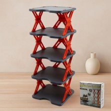 TKÇ 5 Katlı Katlanabilir Akordeon Plastik Ayakkabılık 27X27 cm Ab