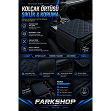 Fark Shop Fiat Albea Model Ile Uyumlu Özel Üretim Kolçak Örtüsü Siyah Deri ve Mavi Dikişli