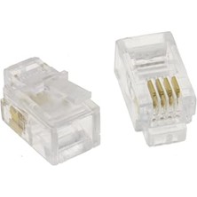 Toptan Budur 4p/4c Rj9 Jack 4 Pin 100 Adet