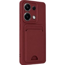 Twin Store Xiaomi Redmi Note 13 Pro 4g Kılıf Kelvin Kartvizitli Silikon - Bordo