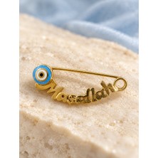 Sarezza Gold 14 Ayar Altın Nazar Boncuklu Maşallah Çengelli Iğne – 1,55-1,65 gr