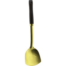 TKÇ Metal Servis Spatulası Ahşap Saplı Gold Ab