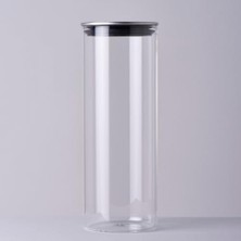 Toptan Budur Cam Kavanoz, Metal Kapaklı, 10X10X28 cm