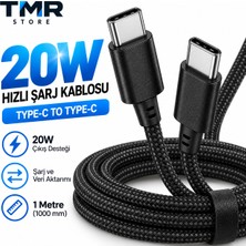 Tmr Store Huawei P60 Uyumlu 20W Type-C To Type-C Hızlı Şarj Kablosu 1 Metre