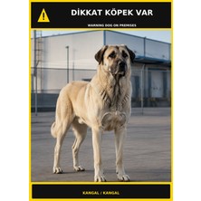Ti Play Dikkat Köpek Var Kangal Görselli Pvc Uyarı Levhası 35X50CM