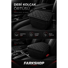 Fark Shop Mercedes-Benz A 170 Model Ile Uyumlu Özel Üretim Kolçak Örtüsü Siyah Deri ve Siyah Dikişli