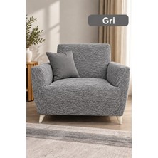Arife Home Tek Kişilik Koltuk Örtüsü Jakar Kumaş Lastikli Esnek Yıkanabilir Çekyat Kanepe Kılıfı Kayma Yapmayan 1 Adet Berjer Örtüsü Hardal