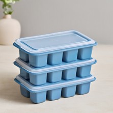 TKÇ Kapaklı Plastik 3'lü Mini Küp Buzluk Ab