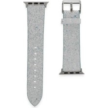 Toptan Budur Apple Watch 42MM Starry Taşlı Kordon - Mavi